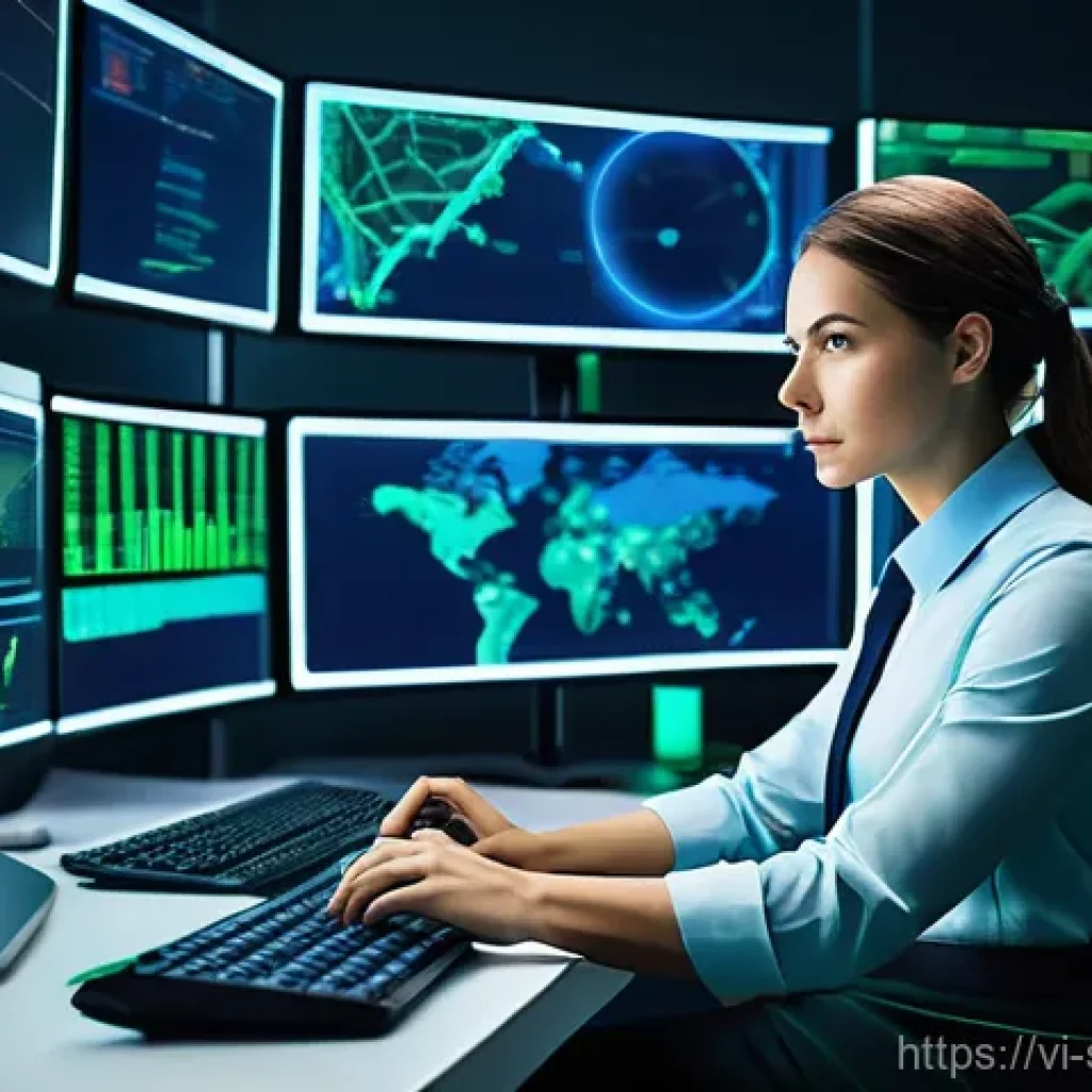 보안 오케스트레이션 자동화의 데이터 보안 - **Prompt 1: Cybersecurity Analyst in Action**
    A highly focused cybersecurity analyst, appearing ...