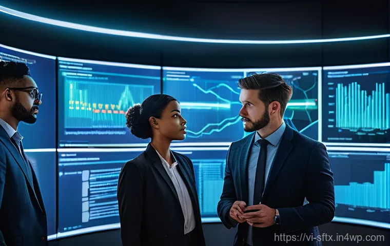 보안 오케스트레이션 자동화 구현 방법 - **Prompt:** A diverse group of four cybersecurity professionals, two men and two women, all fully cl...