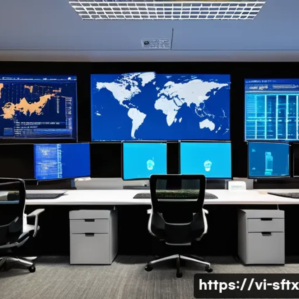 보안 오케스트레이션의 데이터 수집 방법 - A modern Vietnamese cybersecurity operations center with multiple large monitors displaying real-tim...
