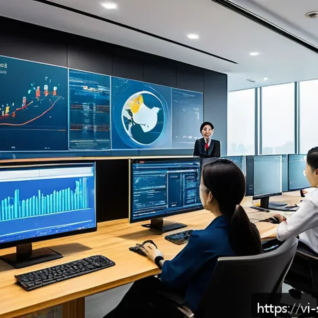 보안 오케스트레이션의 기초와 원리 - A modern Vietnamese office environment with a diverse team of cybersecurity professionals collaborat...