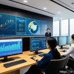 Home 22 보안 오케스트레이션의 기초와 원리 - A modern Vietnamese office environment with a diverse team of cybersecurity professionals collaborat...
