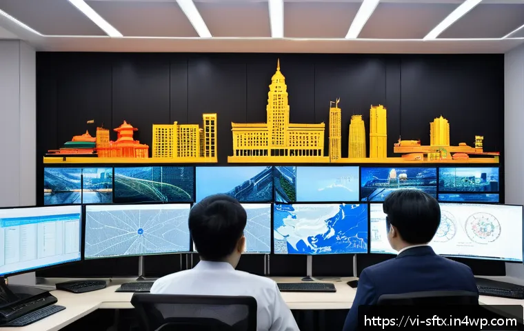 보안 오케스트레이션의 글로벌 트렌드 - A high-tech cybersecurity operations center in Vietnam, featuring diverse security professionals col...
