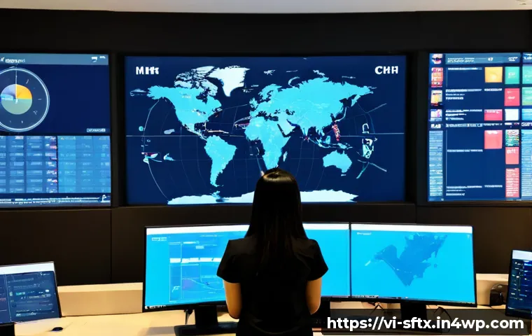 Home 17 보안 오케스트레이션의 통합 관리 시스템 - Photorealistic cybersecurity operations center in a modern Ho Chi Minh City office, Vietnamese IT se...