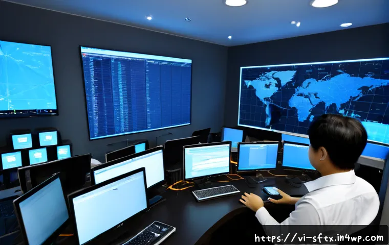 Home 17 보안 오케스트레이션과 인프라 최적화 방안 - Photorealistic cybersecurity operations center in a modern Ho Chi Minh City office, Vietnamese IT pr...